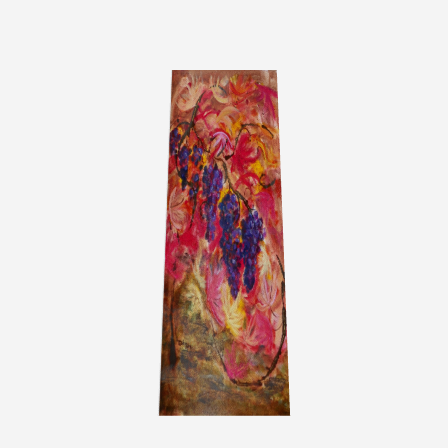 Wearable Artwork as a Women's Scarf. Dark purple wine grape clusters on the vine with fall colored leaves. Pink, Magenta, Brown 