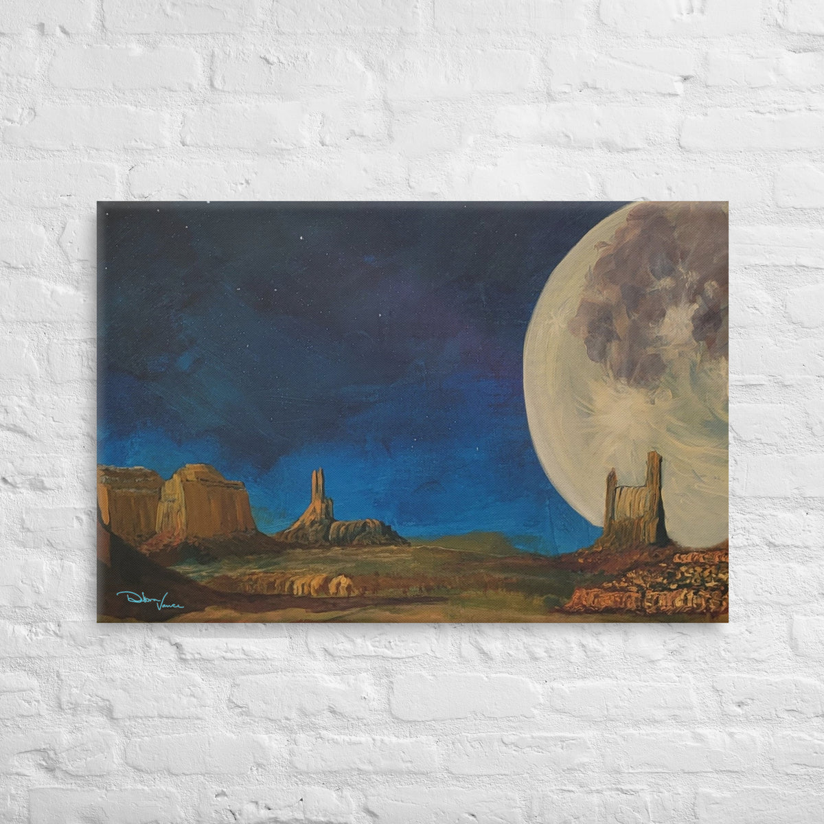 Moon Over Monument Valley 24 x 36 Canvas Print