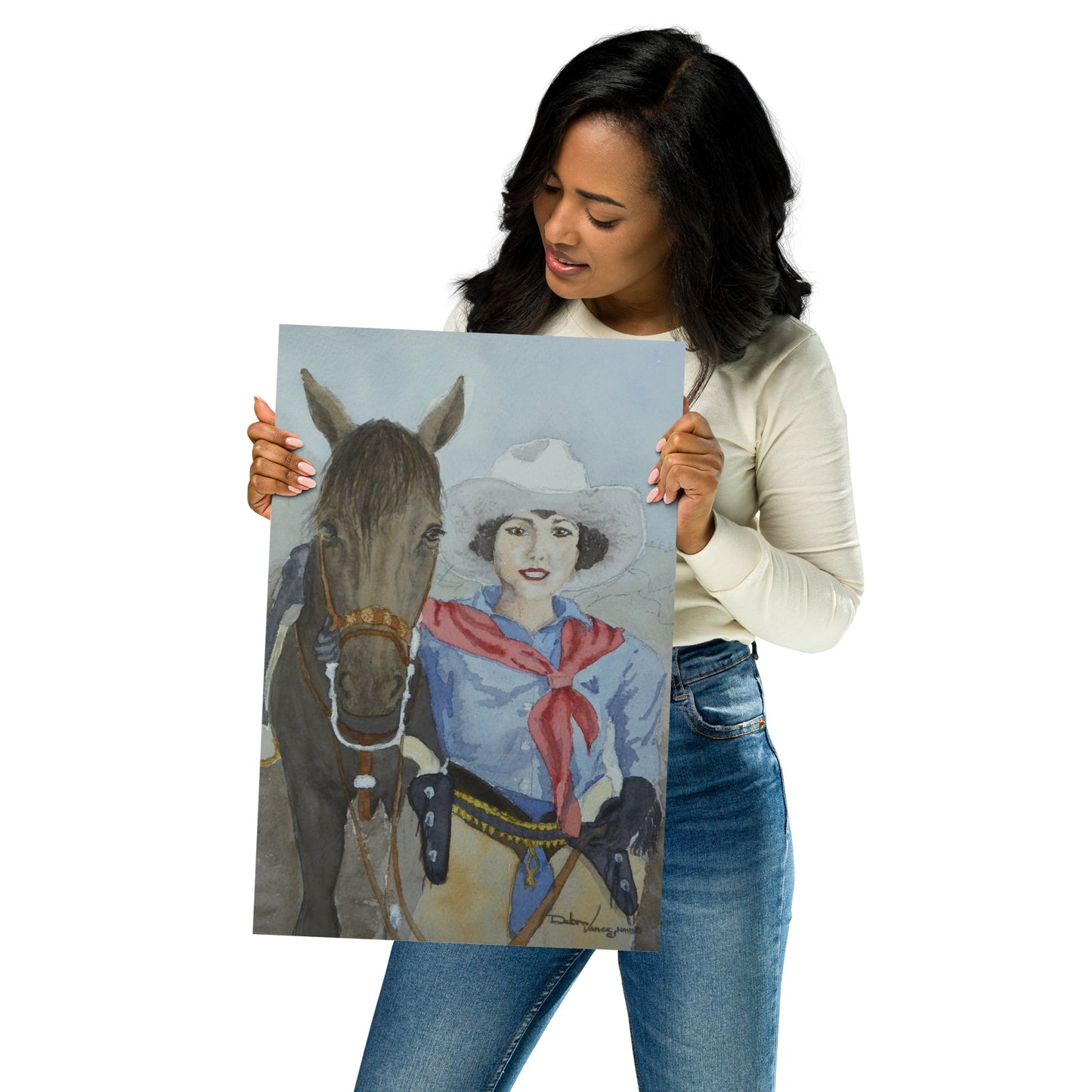 Silver Screen Cowgirl - 18 x 12 Fine Art Print