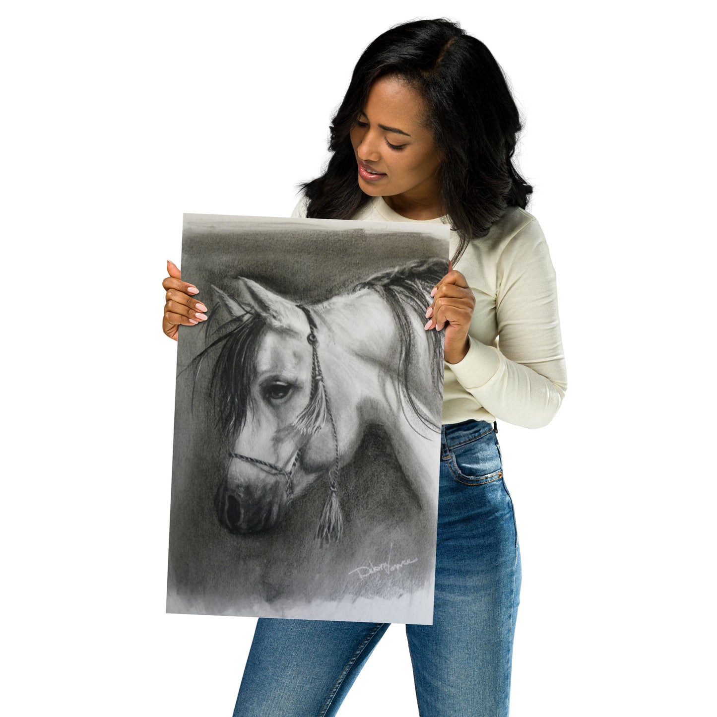 Equine in Charcoal - 18 x 12 Fine Art Print